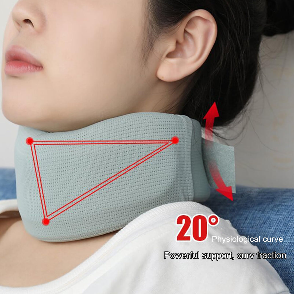 Neck Brace Soft Breathable Pain Relief Posture Correction Anti-Snoring Support Cervical Collar Ergonomic Neck Protector Brace for Sleeping, Adjustable Neck Support Brace Light Green S