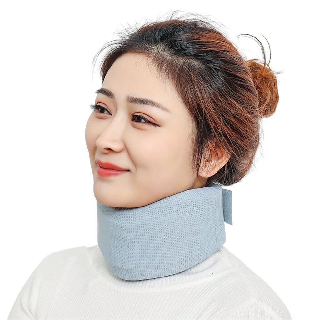 Neck Brace Soft Breathable Pain Relief Posture Correction Anti-Snoring Support Cervical Collar Ergonomic Neck Protector Brace for Sleeping, Adjustable Neck Support Brace Light Green S